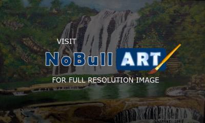Original Art Work - Water Falls - Enamel Painting