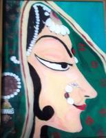 Bride - Enamel Painting Glasswork - By R Shankari Saravana Kumar, Reverse Glass Painting Glasswork Artist