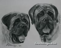 Porter And Moses - Charcoal Drawings - By Karen Stillwagon, Realism Drawing Artist