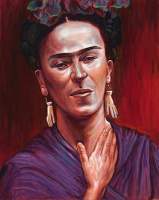 Frida - Oil On Canvas Paintings - By Ruby Chacon, Portrait Painting Artist