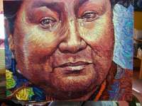 Rigoberta Menchu - Oil On Canvas Paintings - By Ruby Chacon, Portrait Painting Artist