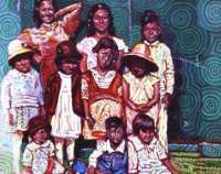 Family Members - Grandma And Her Siblings - Oil On Canvas