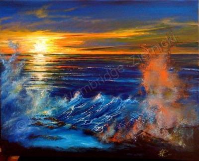 Waves - Dancing In The Sunset - Acrylic