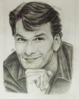 Patrick Swayze - Pencil  Paper Drawings - By Steph Deskins, Traditional Drawing Artist