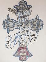 Tattoo Designs - Protect Thu Family - Pencil  Paper