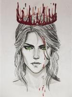 Witcher Queen - Pencil  Paper Drawings - By Steph Deskins, Traditional Drawing Artist