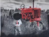 Tractor Boy - Pencil  Paper Drawings - By Steph Deskins, Traditional Drawing Artist