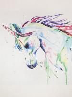 Purple  Red Unicorn - Pencil  Paper Drawings - By Steph Deskins, Traditional Drawing Artist