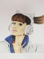 Arianna Grande - Pencil  Paper Drawings - By Steph Deskins, Traditional Drawing Artist