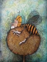 Beehive - Gouache Paintings - By Nick Watts, Surreal Painting Artist