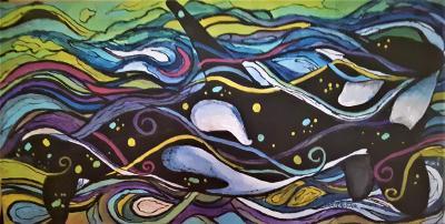 Abstract - Orca - Acrylic On Canvas