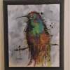 Abstract Hummingbird-Framed-Free Ship - Acrylic On Canvas Paintings - By Joseph Cardinal, Abstract Painting Artist