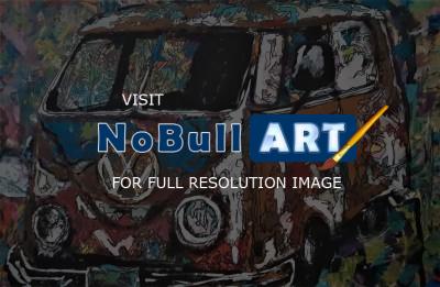 Abstract - 1963 Vw Bus - Acrylic On Canvas