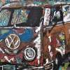 1963 Vw Bus - Acrylic On Canvas Paintings - By Joseph Cardinal, Abstract Painting Artist