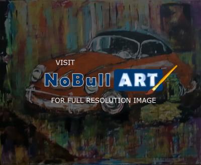 Abstract - Barn Find 1957 Porche 356 Speedster - Acrylic On Canvas