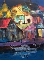 Abstract - Evening Port - Acrylic On Canvas
