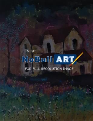 Abstract - Farm House - Acrylic On Canvas