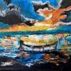 Sunset Bay - Acrylic On Canvas Paintings - By Joseph Cardinal, Abstract Painting Artist