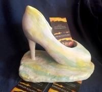 3 - Woman Shoe Business Card Holder - Clay