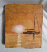 7 - Boat Sunset - Clay