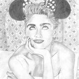 Black And White Pencil Drawing - Madonna 2 - Pencil On Paper
