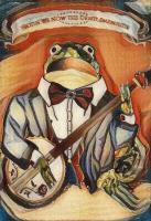 Banjo Frog Delight - Acrylics Paintings - By Wiltse Art, Illustration Painting Artist