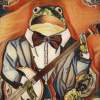 Banjo Frog Delight - Acrylics Paintings - By Wiltse Art, Illustration Painting Artist