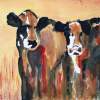 Designer Cows - Watercolour Paintings - By Dolores Cooper, Abstractfigurative Painting Artist