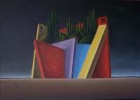 El Misterio De Bocklin - Acrylics On Canvas Paintings - By Gustavo Boggia, Existentialist Painting Artist