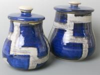 Cannisters In Blue - Clay Ceramics - By Alyssa Dick, Functional Ceramic Artist