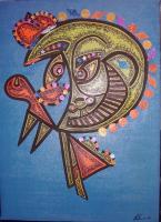 Jupiter By Int Pop Artist James Enders - Mixed Media Paintings - By James Enders, Pop Art Figurative Painting Artist