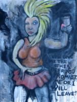 Figurative Art - Unfinished Punk Painting - Acrylics