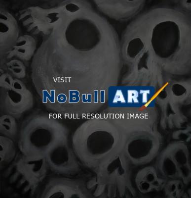 Figurative Art - Soft Cluster Of Skulls By Danny Hennesy - Acrylics