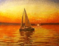 Dream Boat - Watercolor Paintings - By Wayne Vander Jagt, Impressionistic Painting Artist