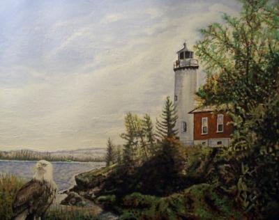 Landscape - Eagle Harbour Michigan - Watercolor