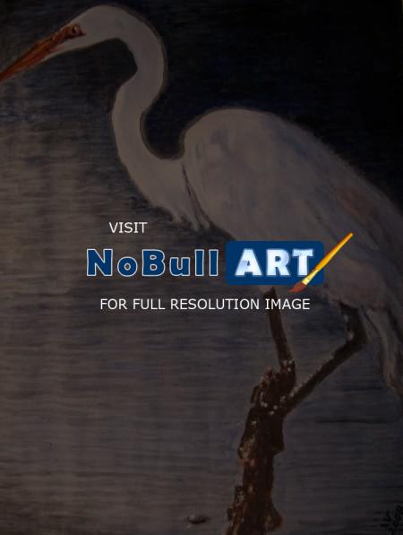 Ornithological Impressionism - Great Egret - Watercolor