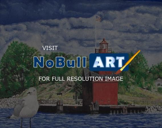 Landscape - Seagull Holland Michigan - Watercolor