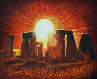 Stonehenge - Watercolor Paintings - By Wayne Vander Jagt, Impressionistic Painting Artist