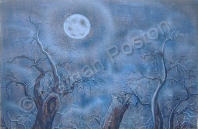 Images For The Blind - Winter Night - Acrylic On Wax Paper