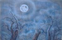 Images For The Blind - Winter Night - Acrylic On Wax Paper
