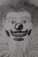The Clown - Ink On Paper Drawings - By Nathan Poston, Surreal Drawing Artist