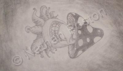 Loose Vices - Shroom-Tip - Pencil On Paper