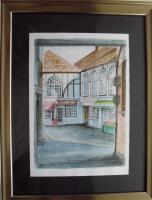 Fine Art - Black Lion Mews  Cardigan West Wales - Watercolour