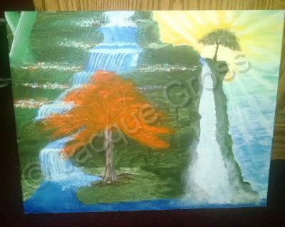 Nature - Watetfalls - Canvas Acrylic Paint