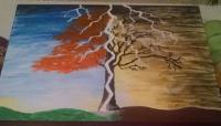 Nature - Dark Vs Light - Canvas Acrylic Paint