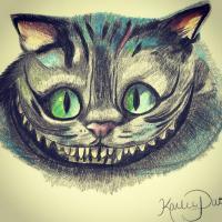 The Cheshire Cat - Colored Pencil Drawings - By Karlee Patton, Fantasy Drawing Artist