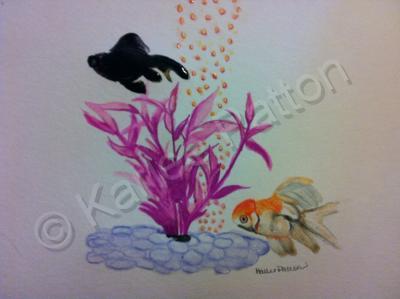 Watercolor - Goldfish - Watercolor