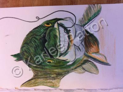 Pencil - Happy Trout - Colored Pencil