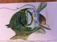 Pencil - Happy Trout - Colored Pencil