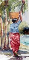 Working In Paradise - Watercolor Paintings - By Freddie Combs, Realistic Painting Artist